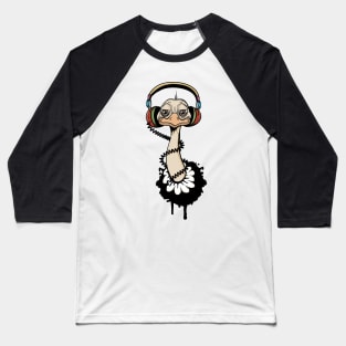 An ostrich with headphones Baseball T-Shirt